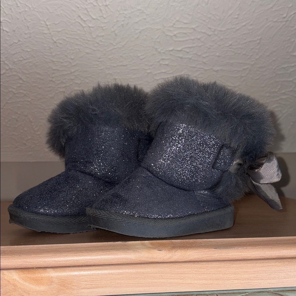 Toddler Sparkly Gray Kids Boots